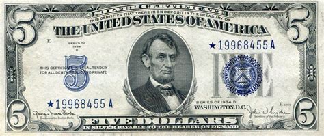 1934 Five Dollar Silver Certificate | Learn the Value