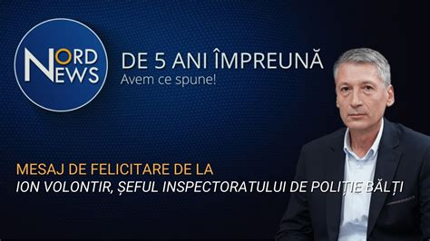 Mesaj de felicitare de la Ion Volontir șeful Inspectoratului de