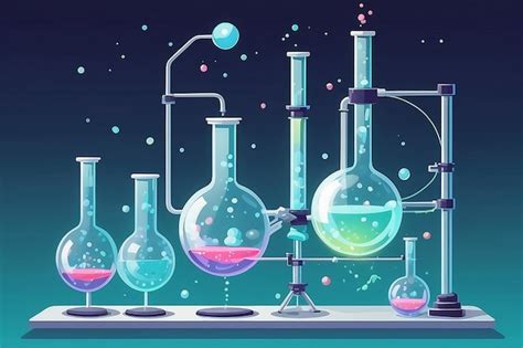 Illustrate a chemical reaction in progress emphasizing the visual ...
