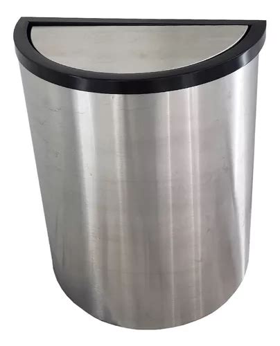 Bote Basura Balanc N Medio Punto Met Lico Acero Inox Lt