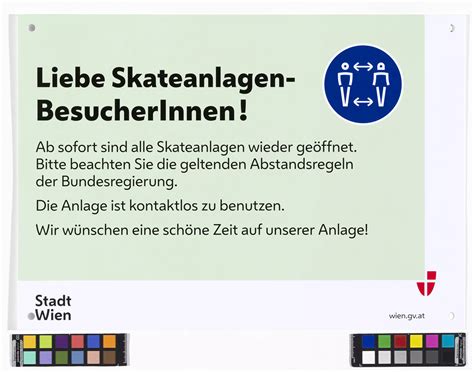 Aushang Der Stadt Wien Wiederer Ffnung Der Skateanlagen Nach Der