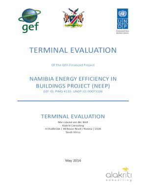 Fillable Online Terminal Evaluation Of The UNDP GEF Project Market