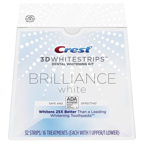 Crest 3D Whitestrips Brilliance White Teeth Whitening Kit, 32 Strips ...