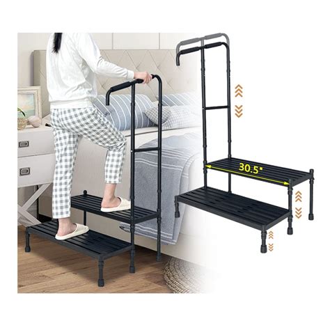 Bed Step Stool With Handle Medical Bedside Stairs For High Beds Adults