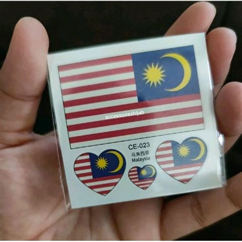 Sticker Tatoo Merdeka Bendera Malaysia Madani Waterproof Shopee Malaysia