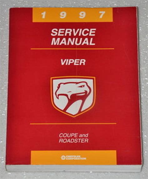 1997 Dodge Viper Factory Service Manual Rt10 Roadster And Gts Coupe