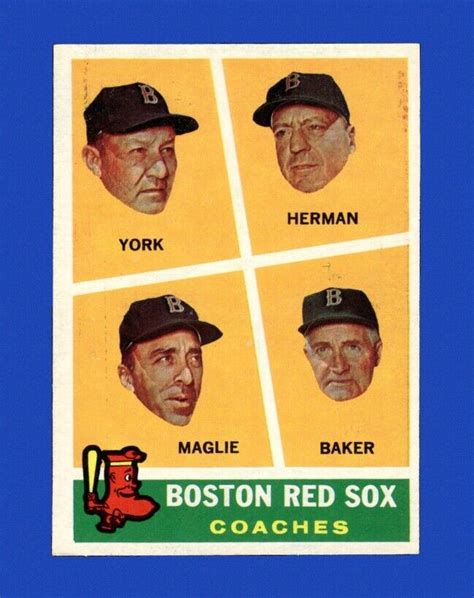 Topps Set Break Boston Red Sox Coaches Ex Exmint Gmcards Ebay