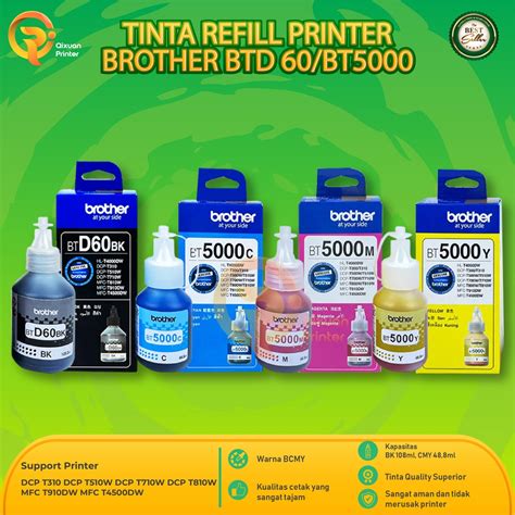 Jual Tinta Brother BTD60BK BT5000 Isi Ulang Printer DCP T300 T310 T500W