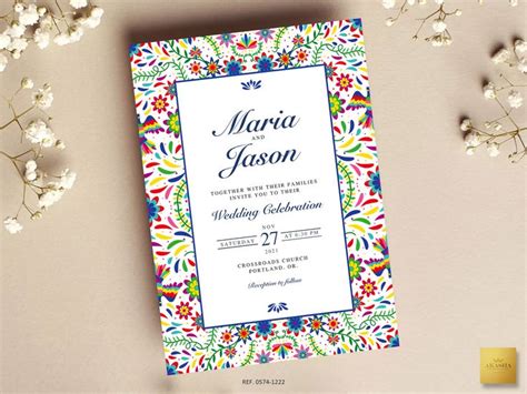 Mexican Theme Wedding Invitations Templates Mexican Style Etsy In