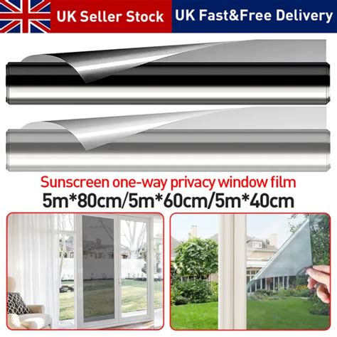 One Way Mirror Window Film Reflective Home Privacy Solar Tint Foil Glass Sticker £999 Picclick Uk