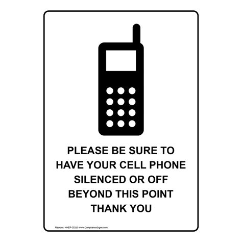 Portrait No Cell Phones During Work Hours Sign With Symbol Nhep