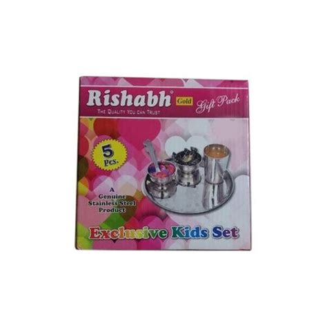 Rishabh Gold Stainless Steel Baby Dinner Set Packaging Type Box At Rs