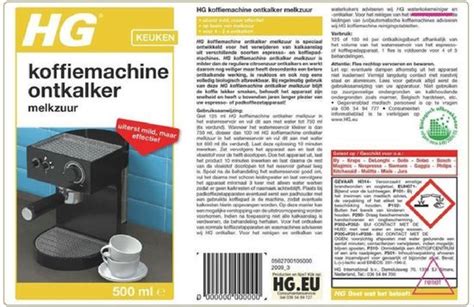 HG Koffiemachine Ontkalker Melkzuur 500ml Voor Alle Koffiemachines