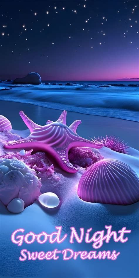 Good Night Sweet Dreams With Seashells And Stars