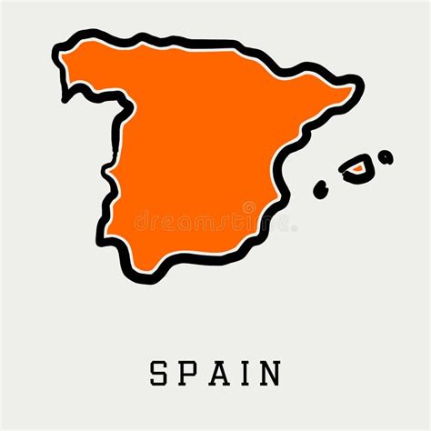 Spain map outline stock vector. Illustration of geography - 102164651