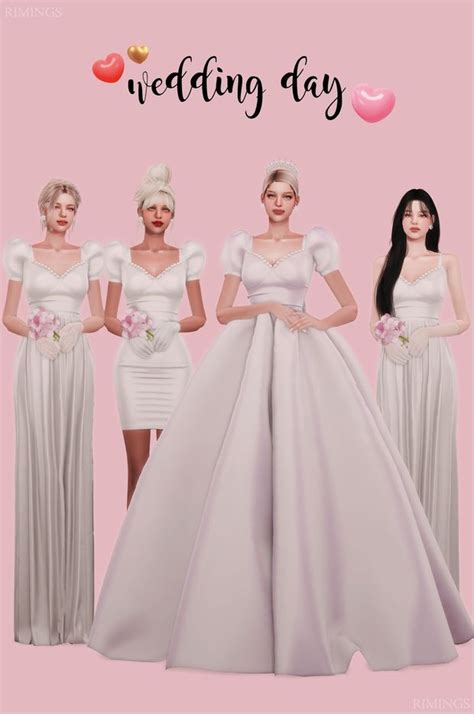 [rimings] Wedding Day Collection Rimings Sims 4 Wedding Dress Sims Sims 4 Dresses