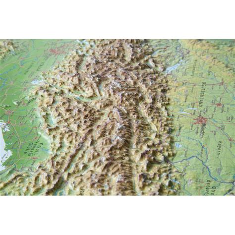 Georelief L Arc Alpin Grand Format Carte G Ographique En Relief D