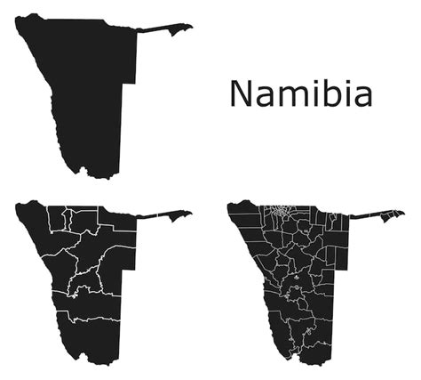 Mapa de Namibia con división regional Vector Premium