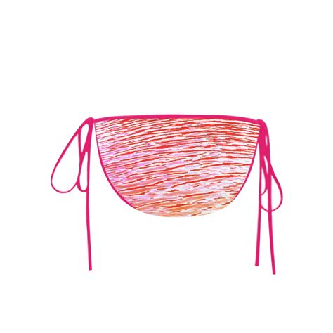Orange And Red Water Custom Bikini Swimsuit Bottom ID D5571541