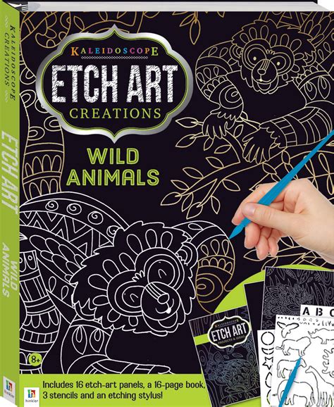 Kaleidoscope Etch Art Creations: Wild Animals and More - Scratch & Etch Art - Colouring ...