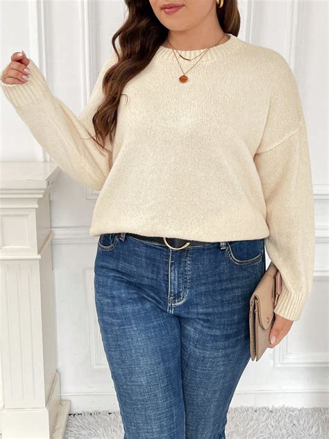 Shein Frenchy Plus Drop Shoulder Sweater Shein Usa