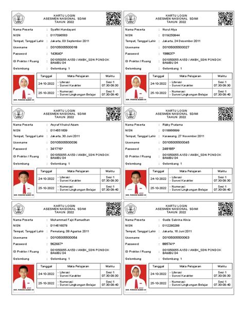 Kartu Login Anbk 2022 Foto Pdf