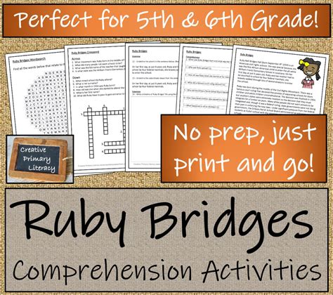 Ruby Bridges Close Reading Comprehension Activity 5th Grade And 6th Gr