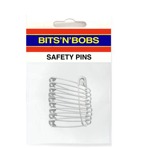 10 Mixed Sizes Safety Pins Bitsn