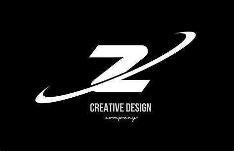 Black White Z Alphabet Letter Logo With Big Swoosh Corporate Creative