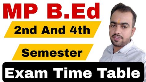 Mp B Ed Nd Semester And Th Semester Vikram University Time Table