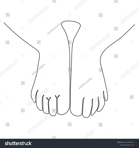 Continuous Line Drawing Cute Baby Feet Stock Vector (Royalty Free ...