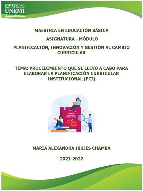 Proceso De La Planificación Curricular Institucional Pci De La Institución Educativa Pdf