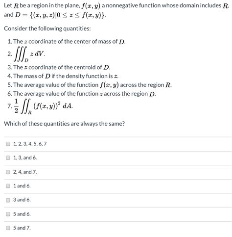 Solved Let R Be A Region In The Plane F X Y A Nonnegative Chegg