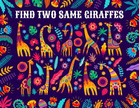 110 Find Differences Giraffe Illustrations Royalty Free Vector