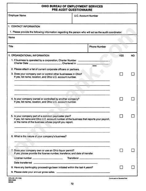 Audit Questionnaire Template