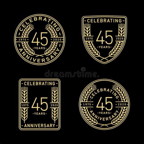 45 Years Anniversary Celebration Logotype 45th Anniversary Logo