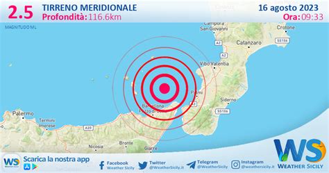 Scossa Di Terremoto Magnitudo 2 5 Nel Tirreno Meridionale MARE