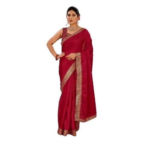 Alluring Vichitra Plain Saree With Blouse Piece At Rs 649 00 Sarees