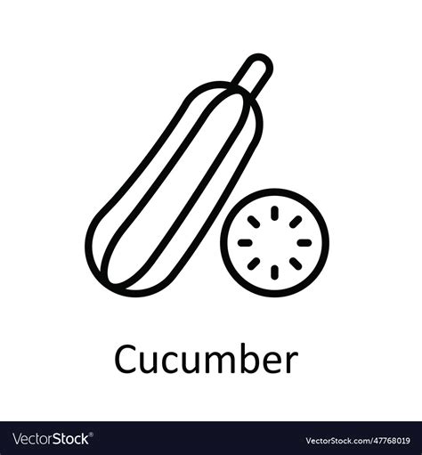 Cucumber Outline Icon Design Royalty Free Vector Image