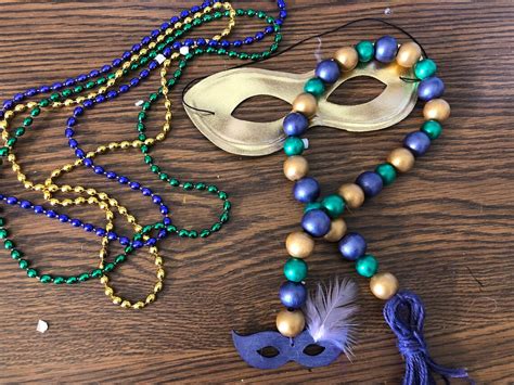 Farmhouse Mardi Gras Wood Bead Garland Wood Beaded Garland Etsy