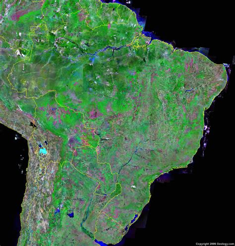 Brazil Map And Satellite Image