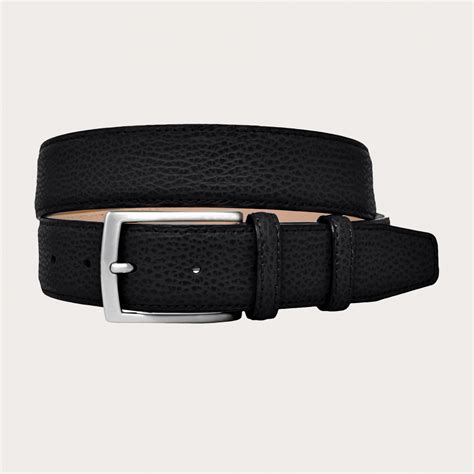 Ceinture noire en cuir à Imprimé Élan BRUCLE Élégance italienne