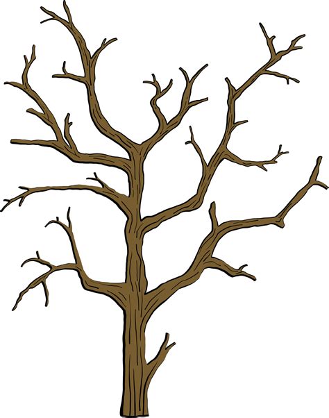 Simplicity Halloween Dead Tree Freehand Drawing Silhouette Flat Design