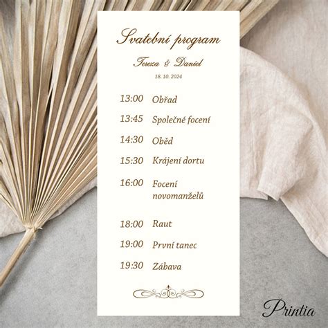 PRK329 - Krémový svatební program | Printia 