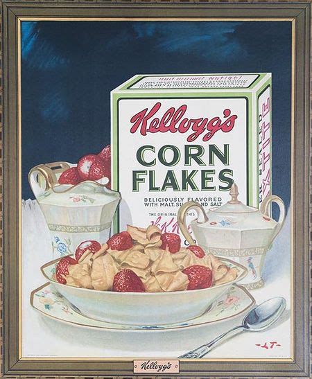 S Kellogg S Corn Flakes Vintage Advert Poster Vintage Food