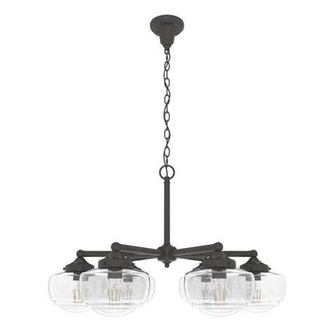 Hunter Saddle Creek 6 Light Noble Bronze Schoolhouse Chandelier With