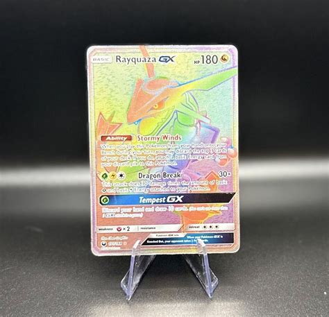 Rayquaza Gx Rainbow Secret Rare Celestial Storm Pokemon Tcg