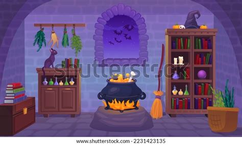 Witch Room Witches Interior Inside Magic Stock Vector (Royalty Free ...