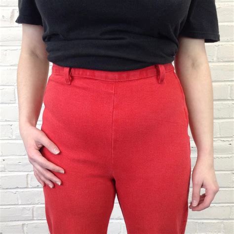 Vintage 80 S 90s Bright Red Stretchy Sexy Stirrup Jeans Etsy