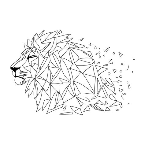 premium vector lion logo design abstract black polygon lion head calm